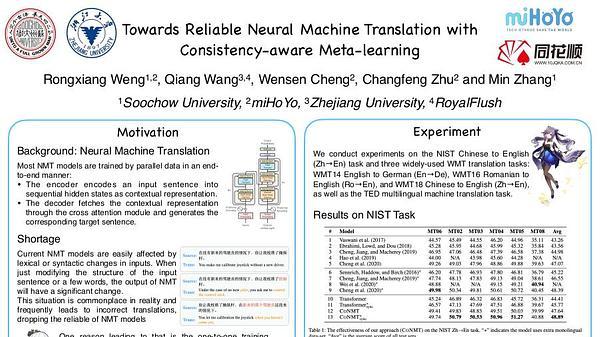 Towards Reliable Neural Machine Translation with Consistency-aware Meta-learning