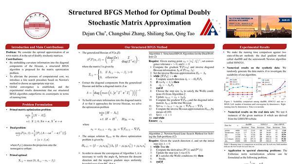 Structured BFGS Method for Optimal Doubly Stochastic Matrix Approximation