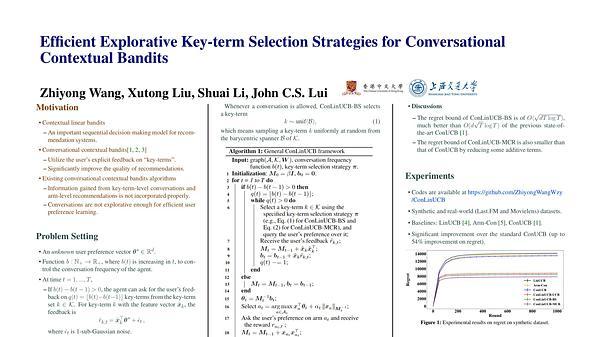Efficient Explorative Key-term Selection Strategies for Conversational Contextual Bandits