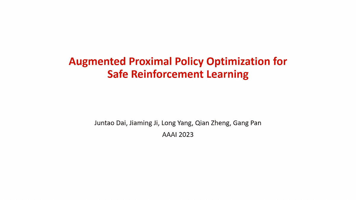 Underline | Augmented Proximal Policy Optimization for Safe ...