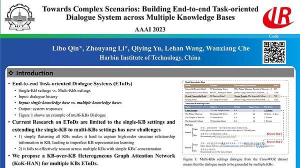 Towards Complex Scenarios: Building End-to-end Task-oriented Dialogue System across Multiple Knowledge Bases