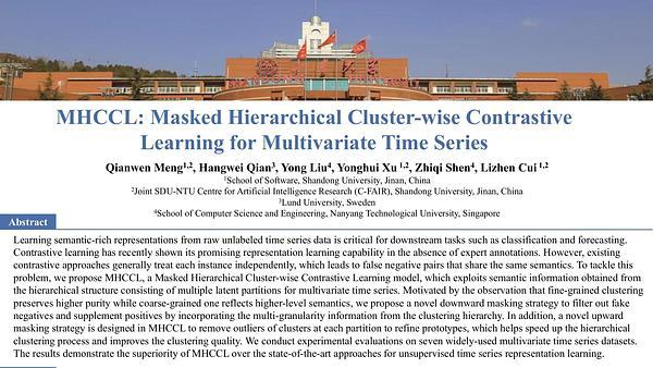 MHCCL: Masked Hierarchical Cluster-wise Contrastive Learning for Multivariate Time Series