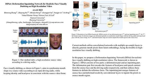 DINet: Deformation Inpainting Network for Realistic Face Visually Dubbing on High Resolution Video