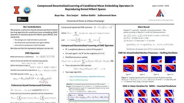 Compressed Decentralized Learning of Conditional Mean Embedding Operators in Reproducing Kernel Hilbert Spaces