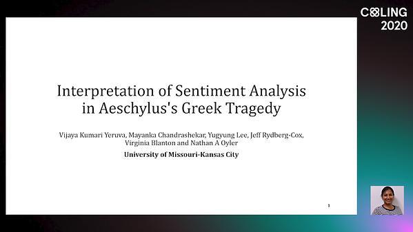 Interpretation of Sentiment Analysis in Aeschylus's Greek Tragedy