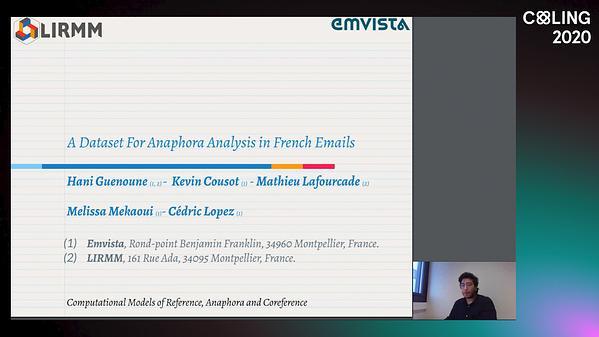 A dataset fo anaphora analysis in French Emails