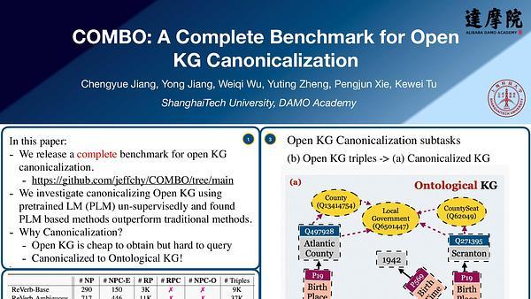 COMBO: A Complete Benchmark for Open KG Canonicalization