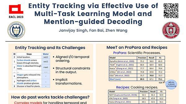 Entity Tracking via Effective Use of Multi-Task Learning Model and Mention-guided Decoding