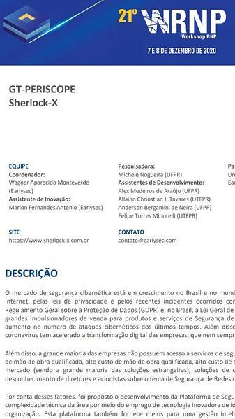 GT-Periscope: Sherlock-X uma Plataforma de CyberSegurança