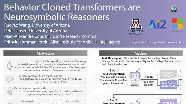 Behavior Cloned Transformers are Neurosymbolic Reasoners