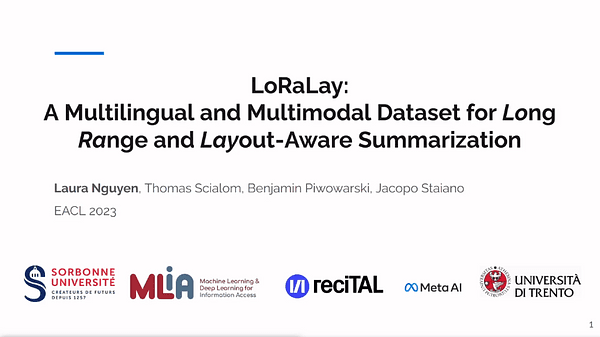 LoRaLay: A Multilingual and Multimodal Dataset for Long Range and Layout-Aware Summarization