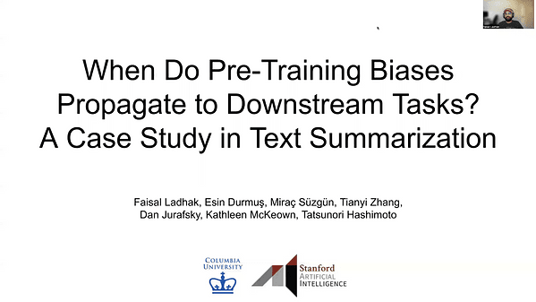 When Do Pre-Training Biases Propagate to Downstream Tasks? A Case Study in Text Summarization
