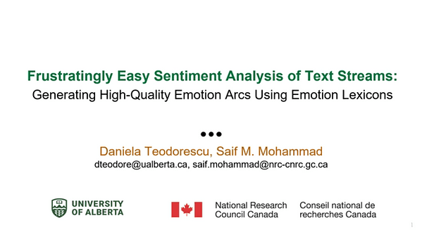 Frustratingly Easy Sentiment Analysis of Text Streams: Generating High-Quality Emotion Arcs Using Emotion Lexicons