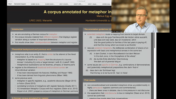 A corpus of metaphors as register markers