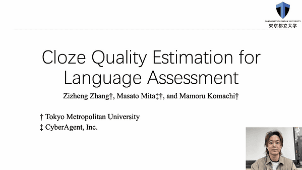 Cloze Quality Estimation for Language Assessment