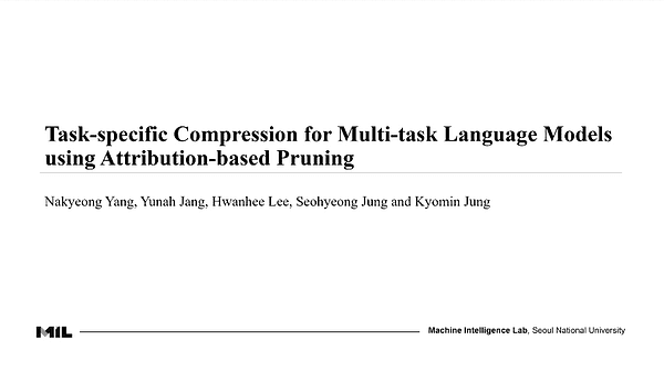 Task-specific Compression for Multi-task Language Models using Attribution-based Pruning