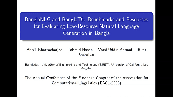 BanglaNLG and BanglaT5: Benchmarks and Resources for Evaluating Low-Resource Natural Language Generation in Bangla