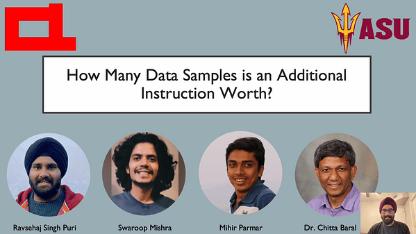 How Many Data Samples is an Additional Instruction Worth?