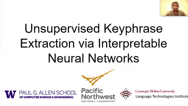 Unsupervised Keyphrase Extraction via Interpretable Neural Networks