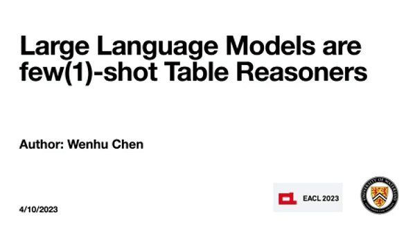 Large Language Models are few(1)-shot Table Reasoners