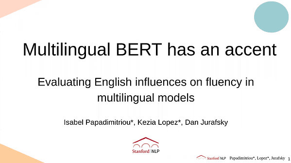 Multilingual BERT has an accent: Evaluating English influences on fluency in multilingual models