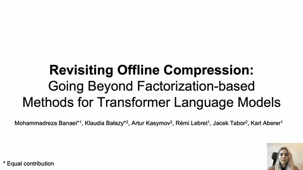 Revisiting Offline Compression: Going Beyond Factorization-based Methods for Transformer Language Models