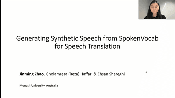 Generating Synthetic Speech from SpokenVocab for Speech Translation