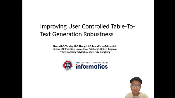 Improving User Controlled Table-To-Text Generation Robustness