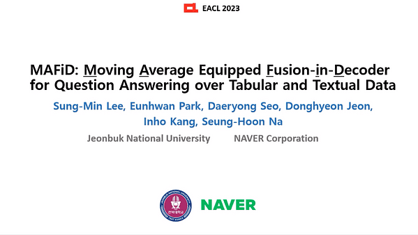 MAFiD: Moving Average Equipped Fusion-in-Decoder for Question Answering over Tabular and Textual Data