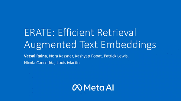 ERATE: Efficient Retrieval Augmented Text Embeddings