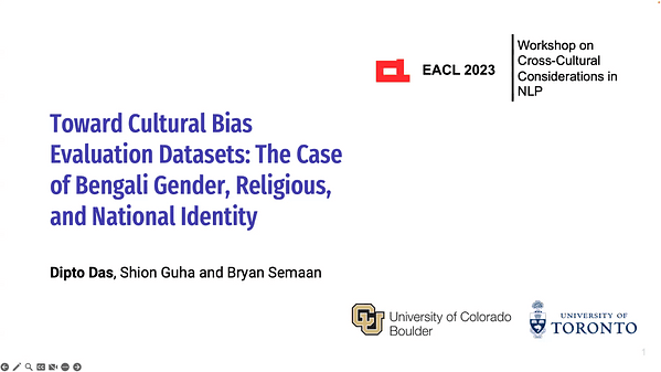 Toward Cultural Bias Evaluation Datasets: The Case of Bengali Gender, Religious, and National Identity