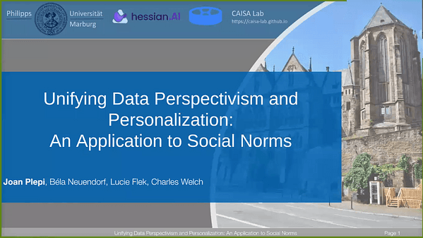 Unifying Data Perspectivism and Personalization: An Application to Social Norms