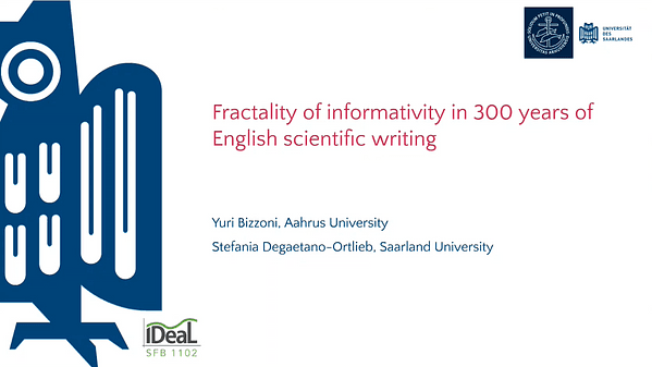 Fractality of informativity in 300 years of English scientific writing