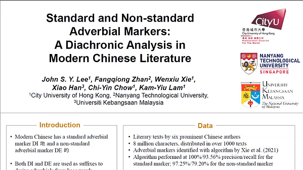 Standard and Non-standard Adverbial Markers: a Diachronic Analysis in Modern Chinese Literature