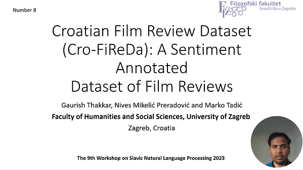 Croatian Film Review Dataset (Cro-FiReDa): A Sentiment AnnotatedDataset of Film Reviews