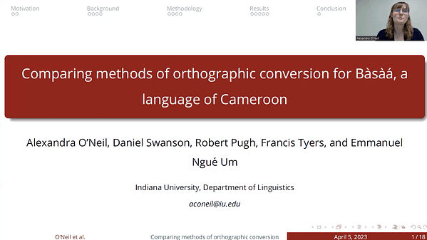 Comparing methods of orthographic conversion for Bàsàá, a language of Cameroon