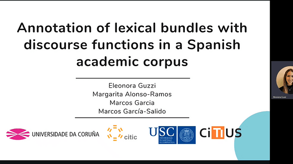 Annotation of lexical bundles with discourse functions in a Spanish academic corpus