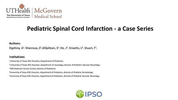 Pediatric Spinal Cord Infarction - a Case Series