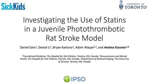 Investigating the Use of Statins in a Juvenile Photothrombotic Rat Stroke Model