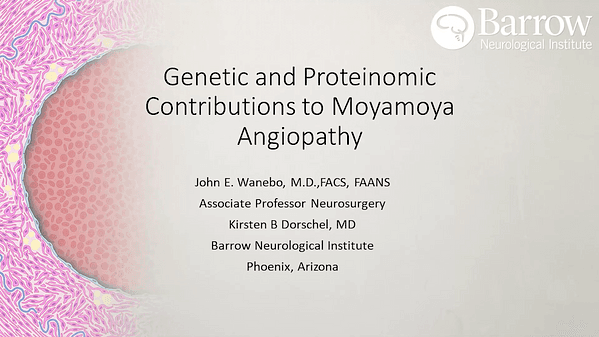 Genetic and Proteinomic Contributions to Moyamoya Angiopathy