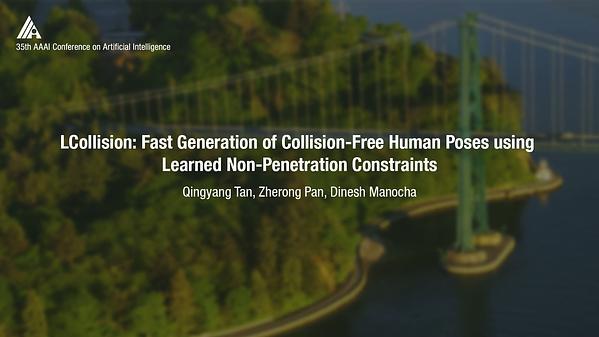 LCollision: Fast Generation of Collision-Free Human Poses Using Learned Non-Penetration Constraints