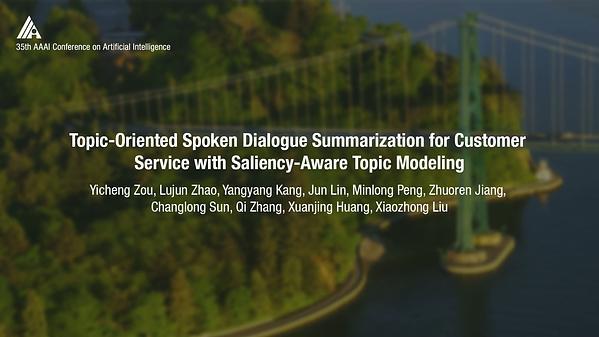 Topic-Oriented Spoken Dialogue Summarization for Customer Service with Saliency-Aware Topic Modeling