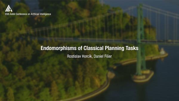 Endomorphisms of Classical Planning Tasks