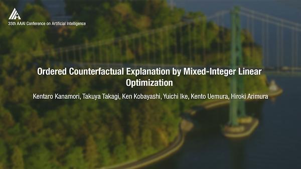 Ordered Counterfactual Explanation by Mixed-Integer Linear Optimization