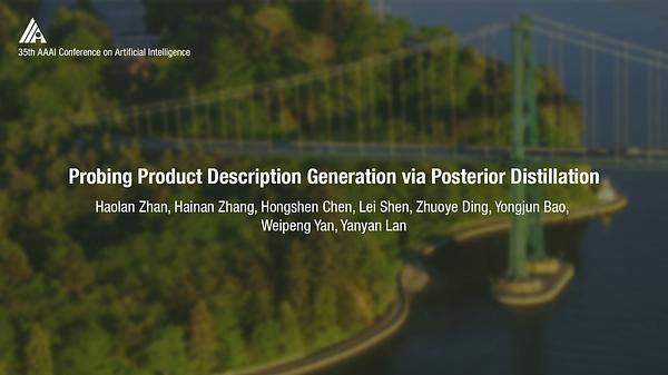 Probing Product Description Generation via Posterior Distillation