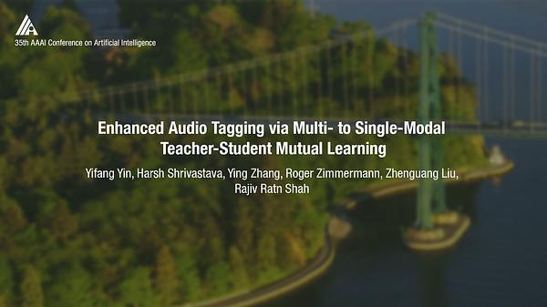Enhanced Audio Tagging via Multi- to Single-Modal Teacher-Student Mutual Learning