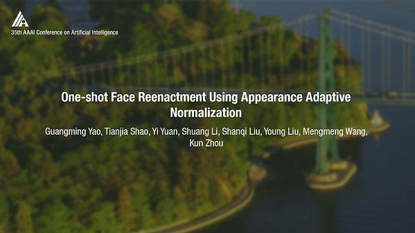 One-Shot Face Reenactment Using Appearance Adaptive Normalization