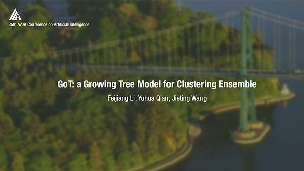 GoT: a Growing Tree Model for Clustering Ensemble
