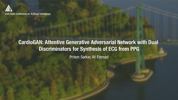 CardioGAN: Attentive Generative Adversarial Network with Dual Discriminators for Synthesis of ECG from PPG