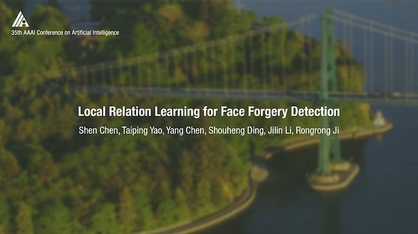 Local Relation Learning for Face Forgery Detection